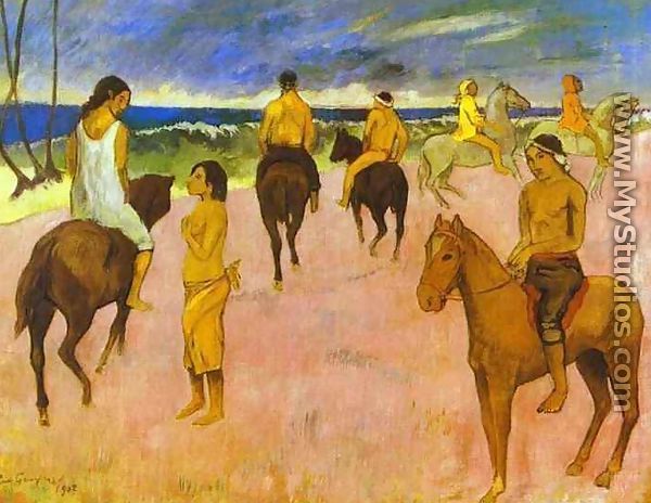 Horsemen On The Beach - Paul Gauguin