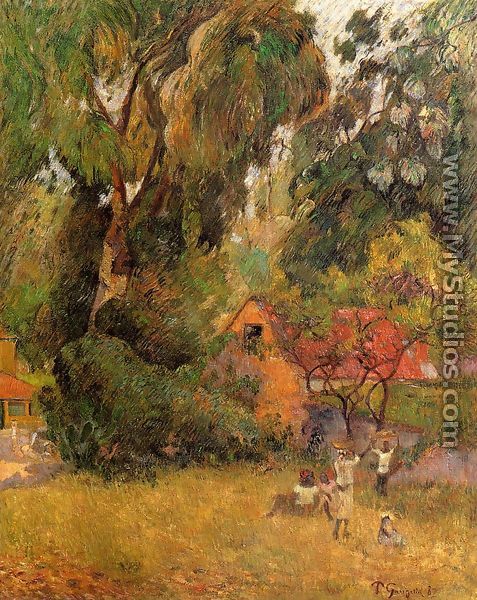Huts Under The Trees - Paul Gauguin