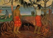 I Rara Te Oviri Aka Beneath The Pandanus Tree - Paul Gauguin
