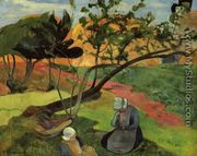 Little Girls Aka Landscape With Two Breton Girls - Paul Gauguin