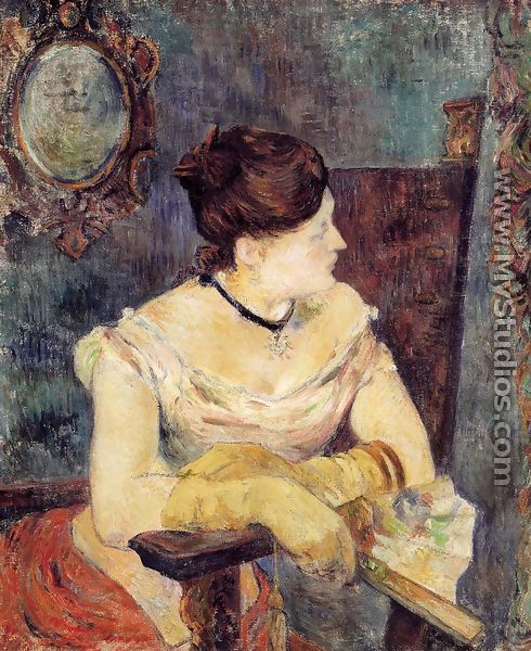 Madame Mette Gauguin In An Evening Dress - Paul Gauguin