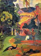 Matamoe Aka Landscape With Peacocks - Paul Gauguin
