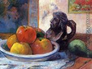 Still Life With Apples  Pear And Ceramic Portrait Jug - Paul Gauguin