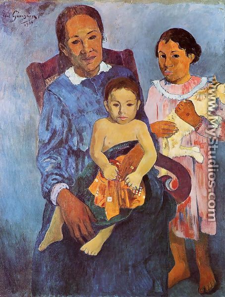 Tahitian Woman And Two Children - Paul Gauguin