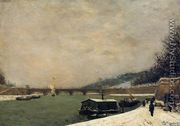 The Seine  Pont D Iena  Snowing - Paul Gauguin