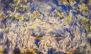 Bathers  Mont Sainte Victoire In The Background - Paul Cezanne