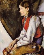 Boy In A Red Vest2 - Paul Cezanne