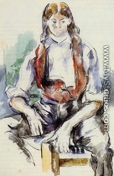 Boy In A Red Vest5 - Paul Cezanne