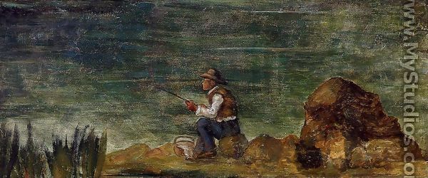 Fisherman On The Rocks - Paul Cezanne