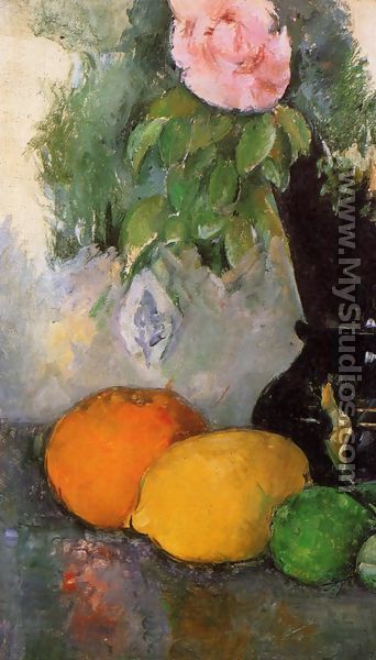 Flowers And Fruit - Paul Cezanne