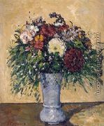 Flowers In A Blue Vase - Paul Cezanne