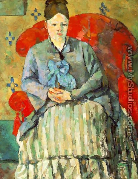Hortense Fiquet In A Striped Skirt - Paul Cezanne