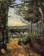 Road  Trees And Lake - Paul Cezanne