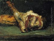 Still Life   Bread And Leg Of Lamb - Paul Cezanne