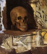 Still Life Skull And Waterjug - Paul Cezanne