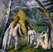 Three Bathers - Paul Cezanne