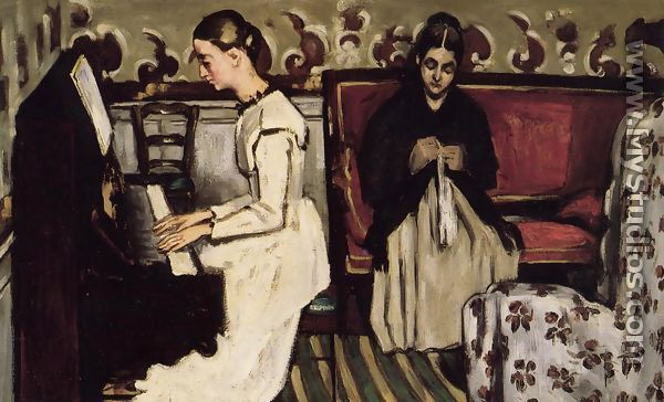 Young Girl At The Piano   Overture To Tannhauser - Paul Cezanne