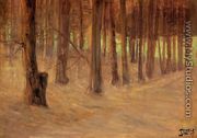 Forest With Sunlit Clearing In The Background - Egon Schiele