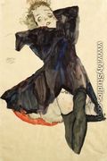 Girl In Blue Dress - Egon Schiele