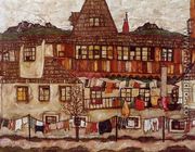 House With Drying Laundry - Egon Schiele