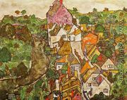 Landscape At Krumau - Egon Schiele