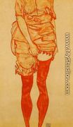 Standing Woman In Red - Egon Schiele