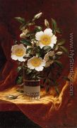 Cherokee Roses In A Glass - Martin Johnson Heade