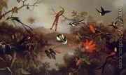 Tropical Landscape With Ten Hummingbirds - Martin Johnson Heade