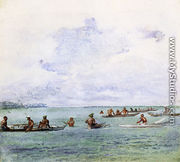 Fishing Party In Canoes  Samoa - John La Farge
