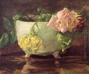 Roses In Old Chinese Bowl - John La Farge