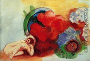 Nude  Begonia And Heads - Odilon Redon