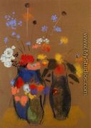 Three Vases Of Flowers - Odilon Redon