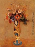 Wildflowers In A Long Necked Vase - Odilon Redon