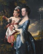 Portrait Of Sarah Carver And Her Daughter Sarah - Josepf Wright Of Derby