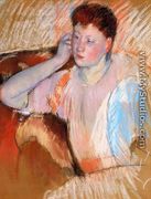 Clarissa  Turned Left  With Her Hand To Her Ear - Mary Cassatt