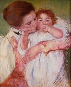 Little Ann Sucking Her Finger  Embraced By Her Mother - Mary Cassatt