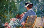 Lydia Seated In The Garden With A Dog In Her Lap - Mary Cassatt