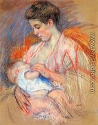 Mother Jeanne Nursing Her Baby - Mary Cassatt
