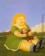 Girl With Puppet 1996 - Fernando Botero