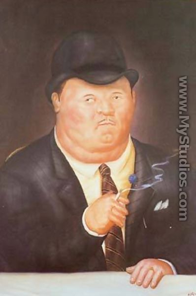 Man Smoking 1973 - Fernando Botero