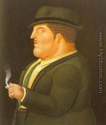 Man Smoking 1995 - Fernando Botero