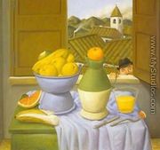 Still Life in Front of The Window 1996 - Fernando Botero