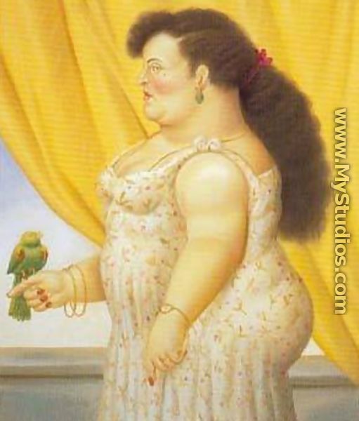 Woman with a Bird 1995 - Fernando Botero