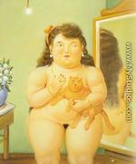 Woman with a Cat 1995 - Fernando Botero