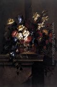 Basket of Flowers on a Plinth 1664 - Juan De Arellano