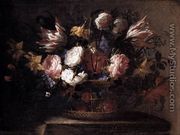 Still-Life with a Basket of Flowers 1650 - Juan De Arellano