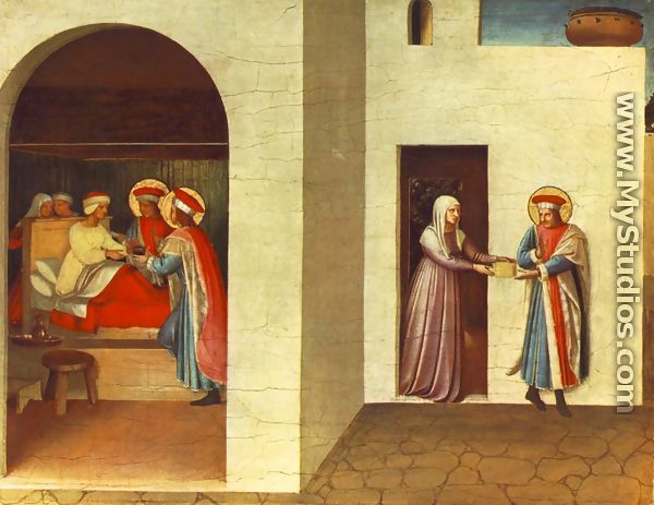 The Healing of Palladia by Saint Cosmas and Saint Damian 1438 - Angelico Fra