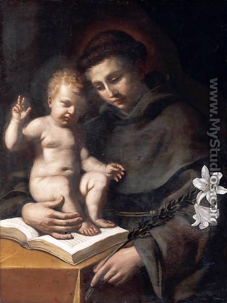 St Anthony of Padua with the Infant Christ 1656 - Giovanni Francesco Guercino (BARBIERI)