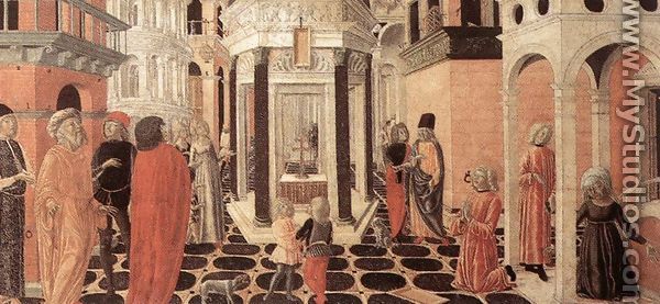 Three Episodes from the Life of St Benedict (2) 1475 - Neroccio (Bartolommeo)  De
