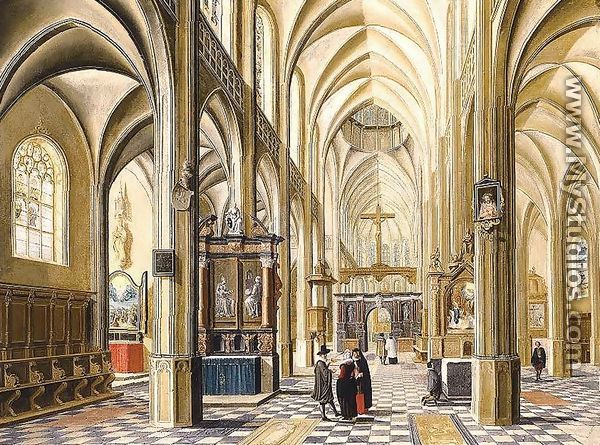 Interior of a Gothic Cathedral 1614 - Bartholomeus Van Bassen